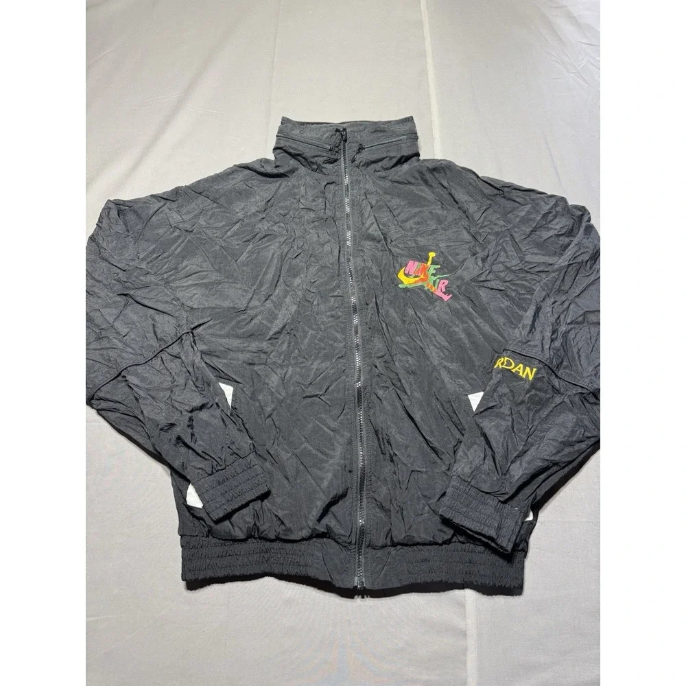 Vtg Nike Air Jordan Jumpman Full Zip‎ Windbreaker Lg Classics Black CV7418-010